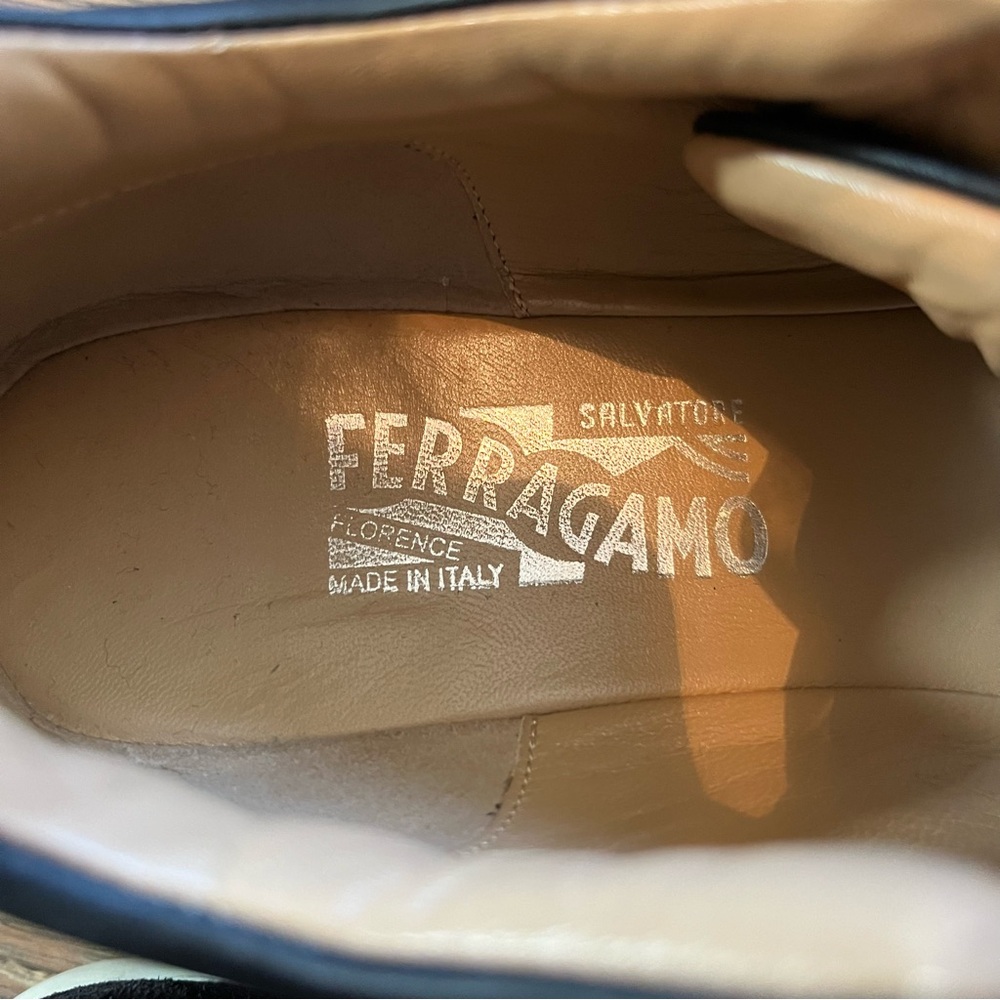 Salvatore Ferragamo Black Leather Morgan Sneakers - made in Italy, Florence - Picture 6 of 14